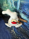 Handmade Wool Felt Mummy Wreath Attachment - Halloween Primitive Decor