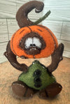 Handmade Wool-Blend Felt Pumpkin Wreath Attachment: Primitive Halloween Decor