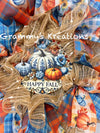 Blue Pumpkin Wreath